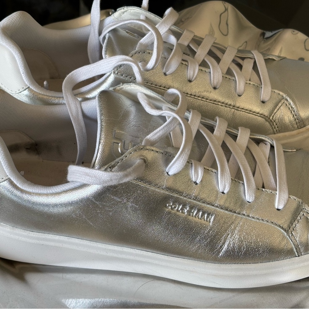 Cole Haan Women's Metallic Silver Sneakers